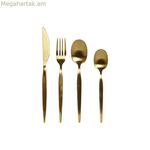 Դանակ-պատառաքաղ DKD տան դեկորի համար, ոսկեգույն, չժանգոտվող պողպատ, 2 x 0,5 x 22 սմ, 24 հատ