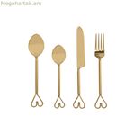 Դանակ-պատառաքաղ Home ESPRIT Golden չժանգոտվող պողպատ 4,5 x 1,5 x 21 սմ 16 հատ