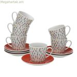 6 բաժակների հավաքածու ափսեով Versa Blume ճենապակյա