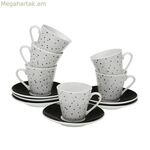 6 բաժակների հավաքածու՝ Versa Speckle ճենապակյա ափսեով