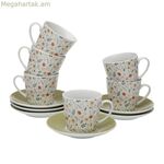 6 բաժակների հավաքածու ափսեով Versa verdi ճենապակյա