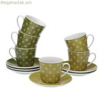 6 բաժակների հավաքածու ափսեով Versa Nuka ճենապակյա