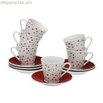 6 բաժակների հավաքածու ափսեով Versa ճենապակյա աստղ