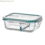 Ճաշի տուփ Ovenza թափանցիկ սիլիկոնե բորոսիլիկատային ապակի ուղղանկյուն 630 մլ