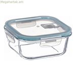 Ճաշի տուփ Ovenza թափանցիկ բորոսիլիկատային ապակի քառակուսի 1,2 լ