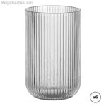 Բաժակների հավաքածու Ovenza Crystal՝ ռելիեֆով, գծավոր, 430 մլ, 6 հատ