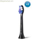 Philips HX6058/88 փոխարինող սև գլխիկ, 8 հատ