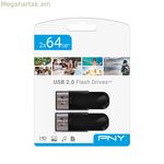 USB կրիչ PNY FD64GATT4X2-EF սև 64 ԳԲ (2 հատ)