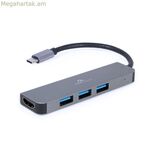 USB Hub GEMBIRD A-CM-COMBO2-01 Մոխրագույն