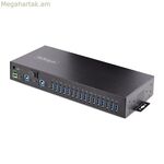 USB հանգույց Startech Hub Ladrón USB 3.0 5Gb de 16 Puertos Industrial - Metal - Montaje en Rack/Superficie/DIN - Carga Compartida USB