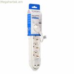 4-վարդակիցով վարդակ՝ սնուցման անջատիչով EDM 41823, սպիտակ 3680 Վտ 250 Վտ 30 Վտ (1,5 մ)