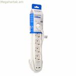 Էլեկտրական վարդակ - 5 վարդակ անջատիչով EDM 41824 սպիտակ 3680 W 250 V (1,5 մ)