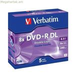 DVD-R Verbatim 8,5 ԳԲ 8x 5 հատ 5 միավոր 8,5 ԳԲ 8x (5 միավոր)
