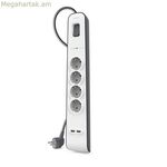 4-միացքանոց վարդակ՝ սնուցման անջատիչով Belkin BSV401VF2M USB x 2 (2 մ)