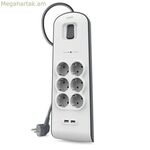 Հոսանքի վարդակ - 6 վարդակ անջատիչով Belkin BSV604vf2M 2 մ USB x 2