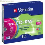 CD-R Verbatim CD-RW գունավոր 12x 700 ՄԲ 12x (5 միավոր)