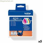 Բնօրինակ թանաքային փամփուշտ Brother LC521VAL դեղին կապույտ, սև, մանուշակագույն (5 հատ)