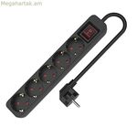 Power Socket - 5 sockets with Switch TM Electron 3680 W Black (1,5 m)