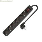 Power Socket - 6 Sockets with Switch TM Electron 3680 W Black (1,5 m)