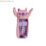 Դպրոցական պայուսակ աքսեսուարներով՝ վարդագույն կարով