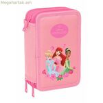 Եռակի մատիտատուփ Disney Princess վարդագույն 12,5 x 19,5 x 5,5 սմ 37 հատ