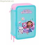 Եռակի մատիտապատյան Գեբիի տիկնիկային տնակը կապույտ 12,5 x 19,5 x 5,5 սմ 37 հատ