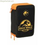 Եռակի մատիտատուփ «Ջուրասիկ աշխարհ» սև 12,5 x 19,5 x 5,5 սմ, 37 հատ