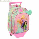 Դպրոցական ուսապարկ անիվներով Disney Princess Bloom կանաչ վարդագույն 26 x 11 x 67 սմ 26 x 34 x 11 սմ