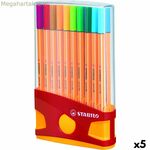 Ֆլոմաստերների հավաքածու Stabilo POINT 88 բազմագույն 20 հատ (5 հատ)