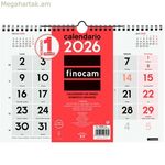 Պատի օրացույց Finocam A4 թուղթ 2026 30 x 21 սմ