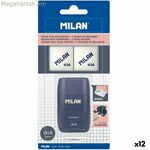 Ռետինե ներքաշվող Միլանի կապույտ մատիտի սրիչ (12 հատ)