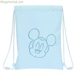 Միկի Մաուսի լարերով մեջքի պայուսակ՝ բաց կապույտ 26 x 34 սմ չափսերով