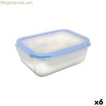 Ճաշի տուփ Quttin կապույտ թափանցիկ ուղղանկյուն 1,3 լ (6 հատ)