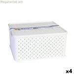 Պահեստային արկղ կափարիչով Tontarelli Arianna սպիտակ 13 դյույմ 33 x 29 x 16 սմ (4 հատ)