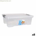 Պահեստավորման արկղ կափարիչով Dem Kira թափանցիկ պլաստիկ 10 լ 40 x 28 x 13 սմ (8 հատ)