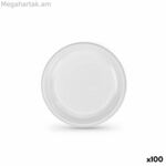 Բազմակի օգտագործման ափսեների հավաքածու Algon սպիտակ պլաստիկ (6 հատ)