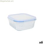 Ճաշի տուփ Quttin Textury Transparent Borosilicate Glass 750 մլ (6 միավոր)