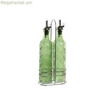 Յուղի և քացախի հավաքածու Home ESPRIT Կանաչ մետաղական ալյումինե բյուրեղյա ABS ժամանակակից 500 մլ 14 X 7,4 X 32 սմ