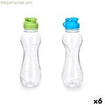 Ջրի շիշ Leknes Կապույտ-Կանաչ պոլիպրոպիլեն Թերեֆտալատ պոլիէթիլեն (PET) 600 մլ (6 միավոր)