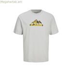 Տղամարդու կարճ թևքով մարզաշապիկ Jack & Jones JCOMOUNTAINE LOGO SS վզնոցով 12262220 մոխրագույն