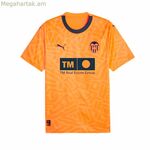 Տղամարդկանց կարճ թևքով ֆուտբոլային մարզաշապիկ Puma Valencia CF 3-րդ համազգեստ 23/24 նարնջագույն