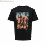 Տղամարդու կարճ թևքով մարզաշապիկ Only & Sons Onskolton Reg Beach սև