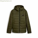 Տղամարդու սպորտային բաճկոն Puma Essentials գլխարկով, փափուկ, մուգ կանաչ