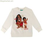 Hooded Sweatshirt for Girls Stitch Moana Beige