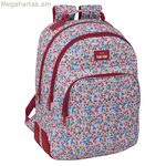 Դպրոցական պայուսակ Nait Nait Flowers Բորդո 32 x 42 x 15 սմ