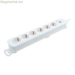 Հոսանքի վարդակ - 6 վարդակ անջատիչով TM Electron 3680 W