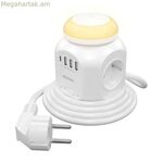 4-խցիկով վարդակ՝ սնուցման անջատիչով Aisens ASPS-3A1CL01-W (1,8 մ)