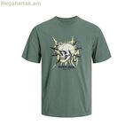 Մանկական կարճ թևքով մարզաշապիկ Jack & Jones Jorheavens-ի օձիքով, ձիթապտղի գույնով