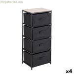 Կոմոդ՝ Confortime, շագանակագույն, սև, 40 x 30 x 90 սմ (4 հատ)