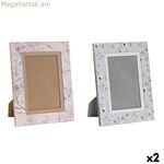 Լուսանկարի շրջանակ DKD Տան դեկոր Կապույտ, Սպիտակ, Մոխրագույն, Ուղտաձև, Բաց Վարդագույն, ՊՎՔ, Ալյումին (2 հատ)